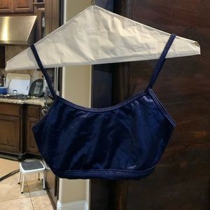 Double platinum dance/crop top sz M navy